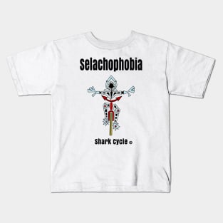 Shark Cycle or Selachophobia the Fear of Sharks Kids T-Shirt